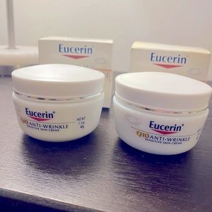 Two**new** Eucerin Q10 Anti-Wrinkle Face Cream for Sensitive Skin, 1.7 Oz Jar